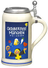 Oktoberfestkrug 2012 mit Zinndeckel